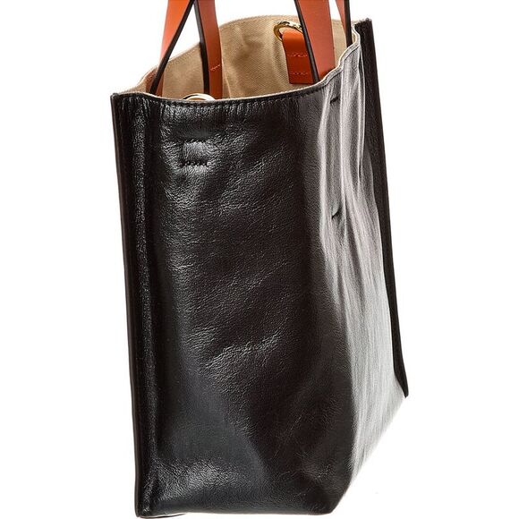 Marni Museo Mini Soft Leather Tote, Black - Picture 3 of 4